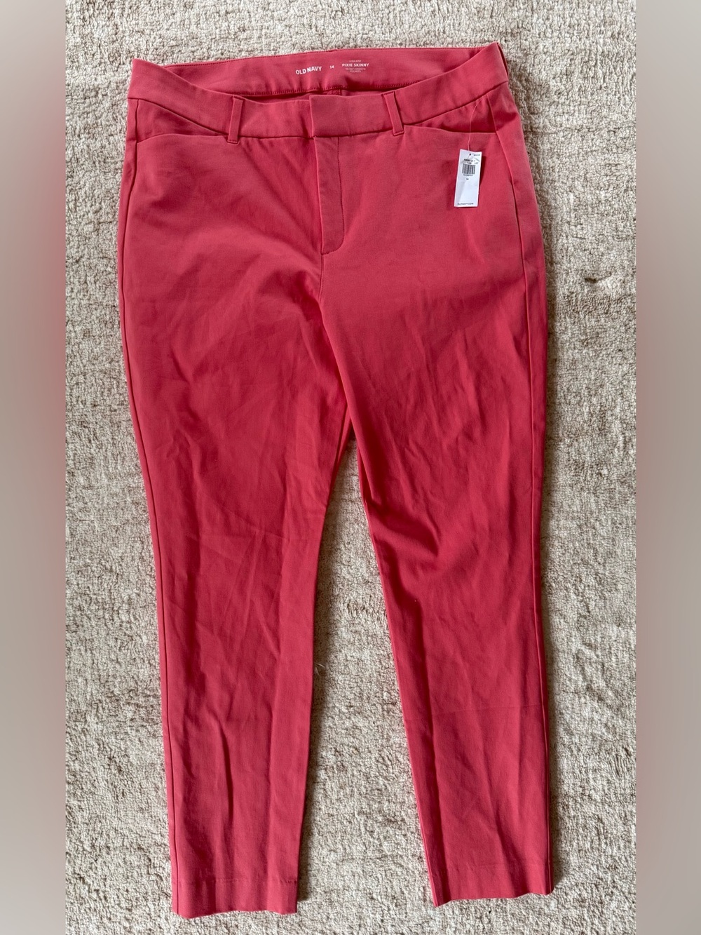 Old Navy Pixie High Rise Skinny Pants Coral NWT sz 14